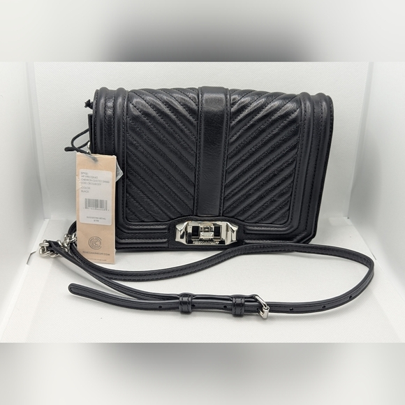 Rebecca Minkoff Handbags - NWT Black Leather Rebecca Minkoff Chevron Quilted Purse